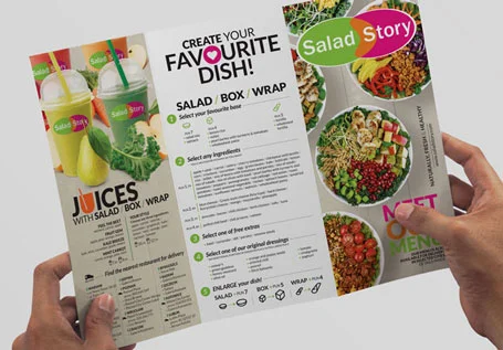 Projekty grafiki korporacyjnej i materiałów reklamowych dla Salad Story